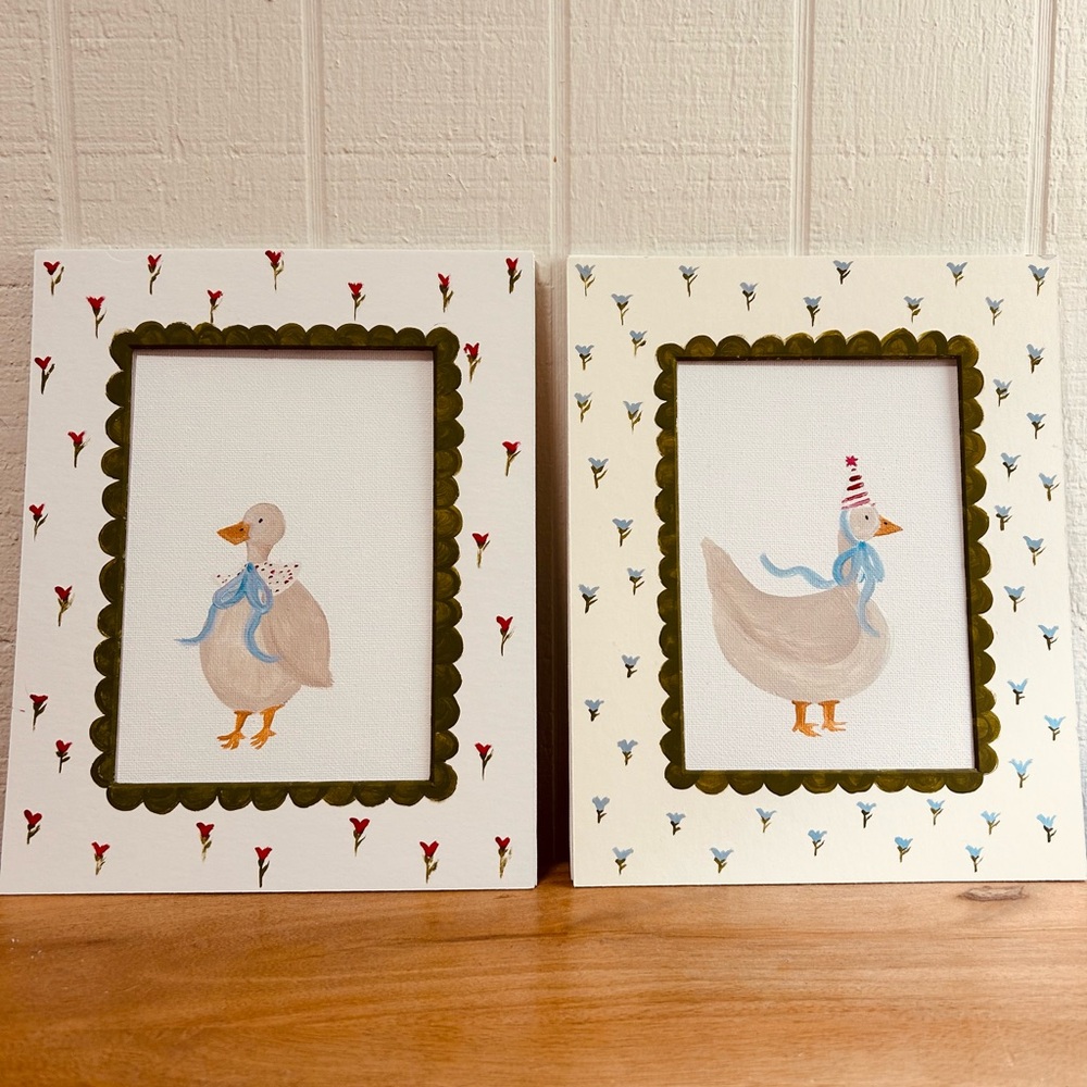 Hand painted matted frames